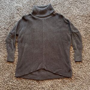 Rachel Zoe Charcoal Turtleneck Ribbed Knit Sweater